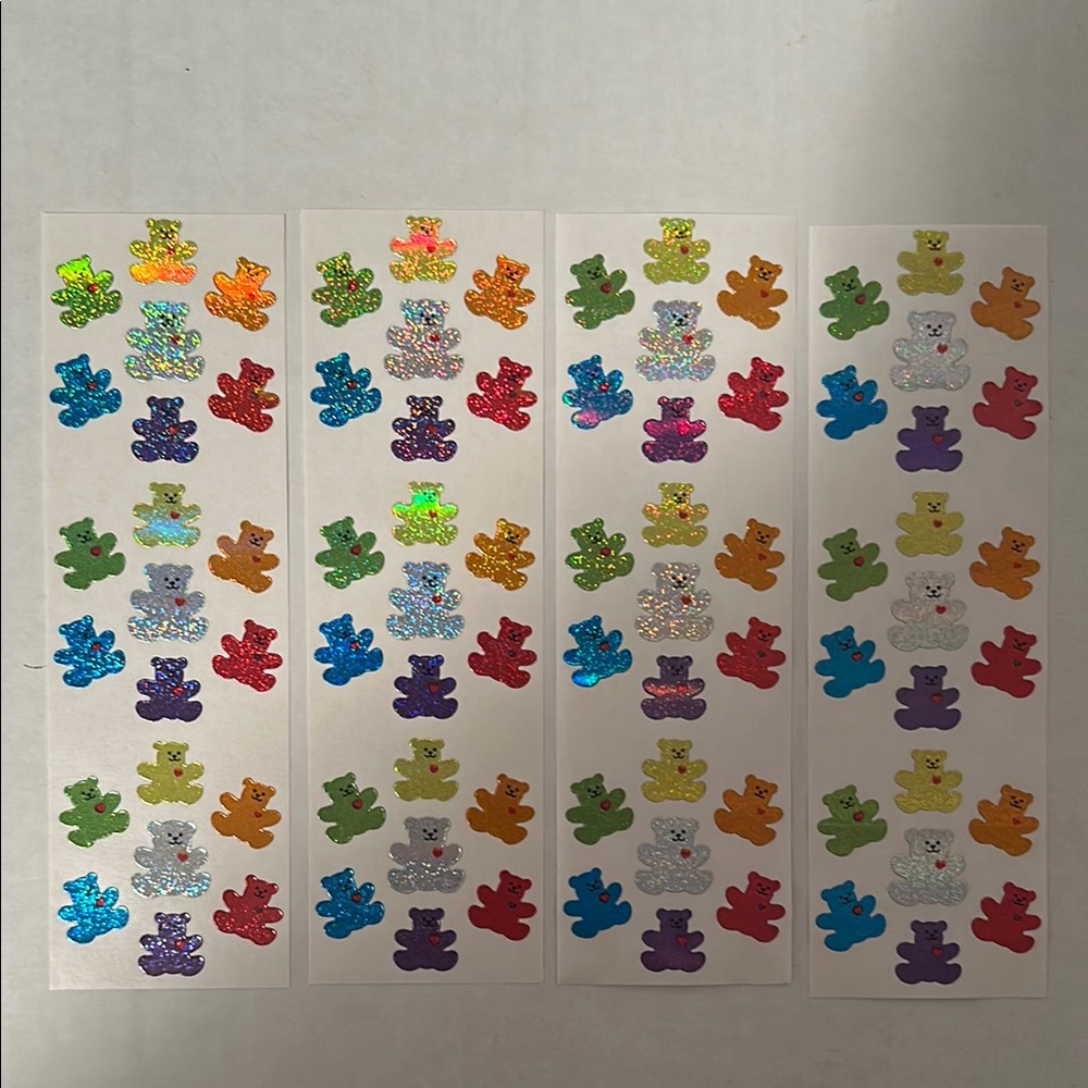 Sandylion Colorful Bear Stickers (no logo)-4 strips